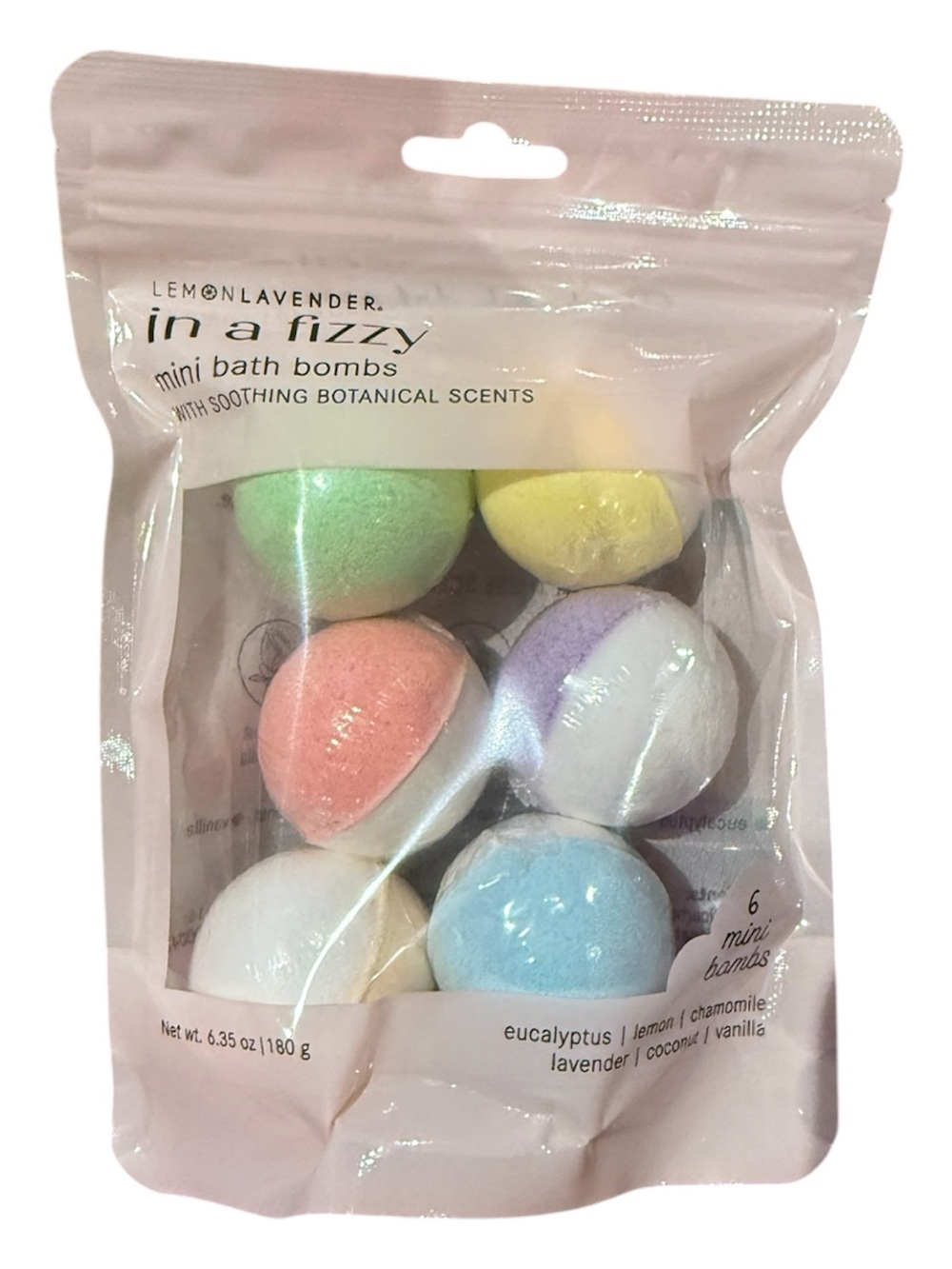 Lemon Lavender Mini Bath Bombs - Assorted Pastel Scents (6 Pack)